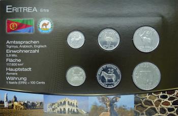 Kleinmünzsatz Eritrea 1997 1 Cent bis 100 Cent