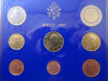 Kleinmünzsatz Euro 2007 Vatikan Papst Benedikt XVI