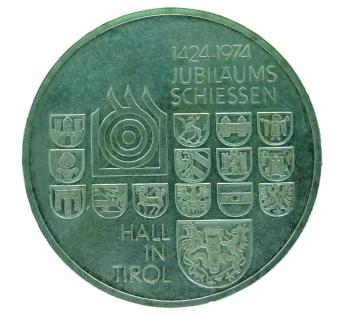 Medaille Tirol Jubiläumsschiessen 1974 Hall in Tirol PP