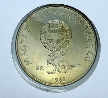 Numisbrief Ungarn 50 Forint 1988 Der Rotfußfalke mit Briefmarke
