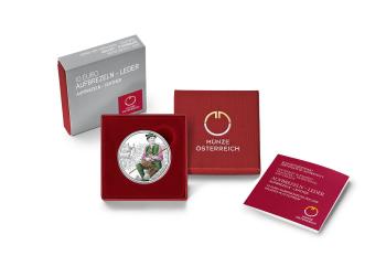 10-Euro-Silbermünze 2025 – Motiv „Aufbrezeln Leder“, Polierte Platte im Etui