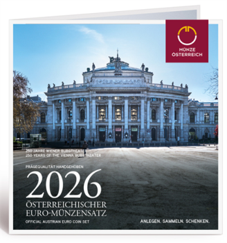 Vorderseite des Folders mit Burgtheater-Motiv