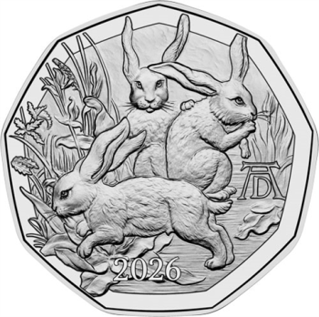 5 Euro Silber 2026 Dürers Hasentrio Hgh RV