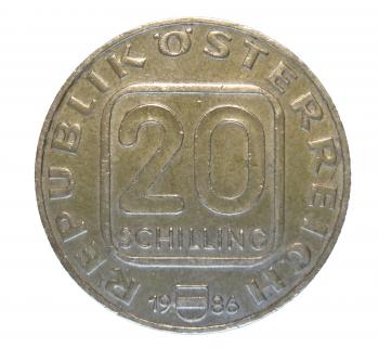20 Schilling 1986 – Georgenberger Handfeste – Rückseite