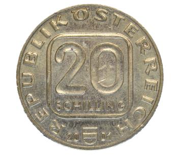 20 Schilling 2001 200. Geburtstag von Johann Nestroy