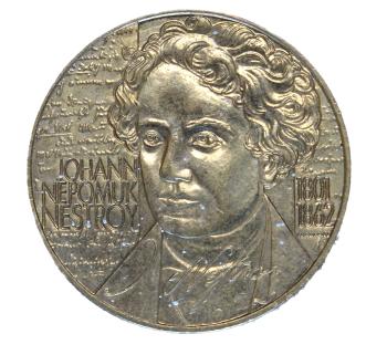 20 Schilling 2001 200. Geburtstag von Johann Nestroy