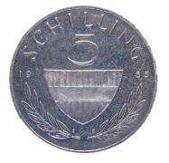 5 Schilling Silber 1965 PP