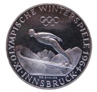 50 Schilling Silber 1964 IX. Olympische Spiele in Innsbruck PP