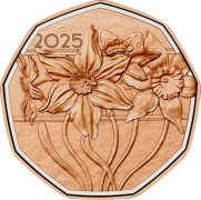 5 Euro Kupfer 2025 Narzissen
